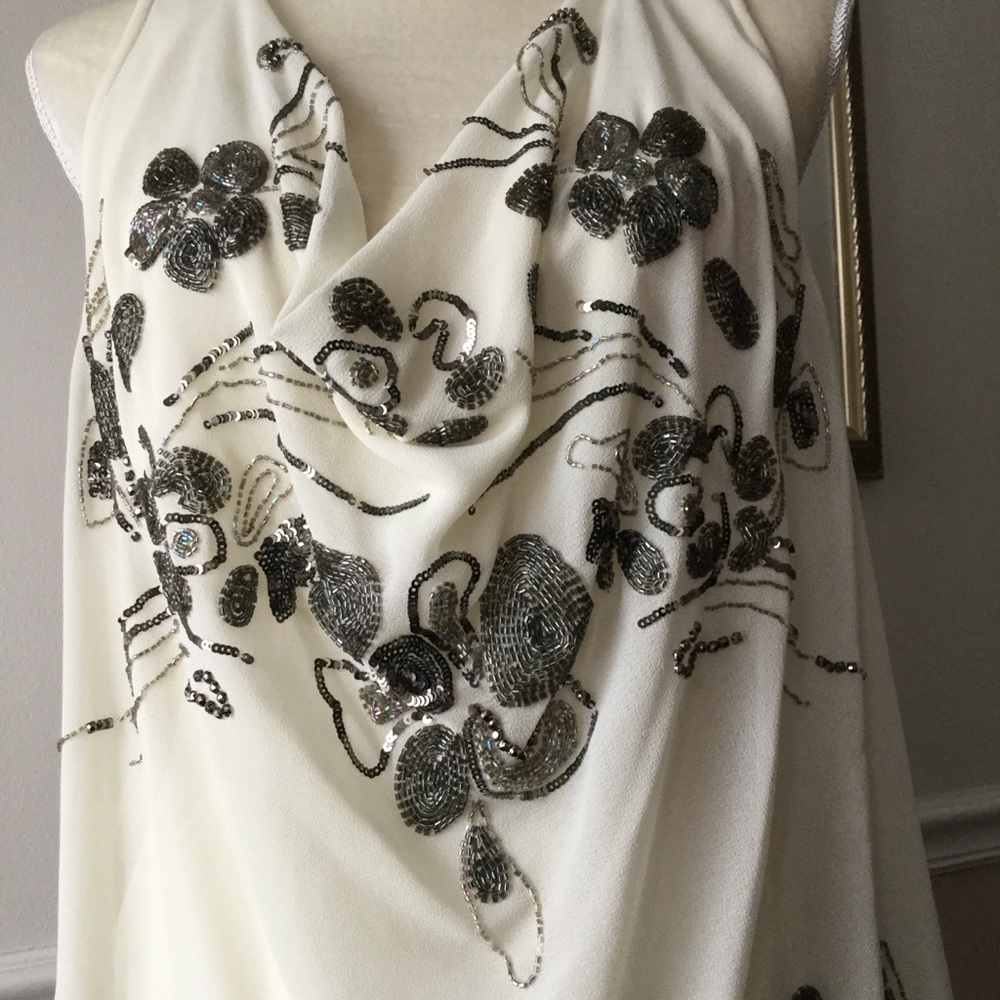 Sheer Sequin Tank W/Split Panel Back - image 6